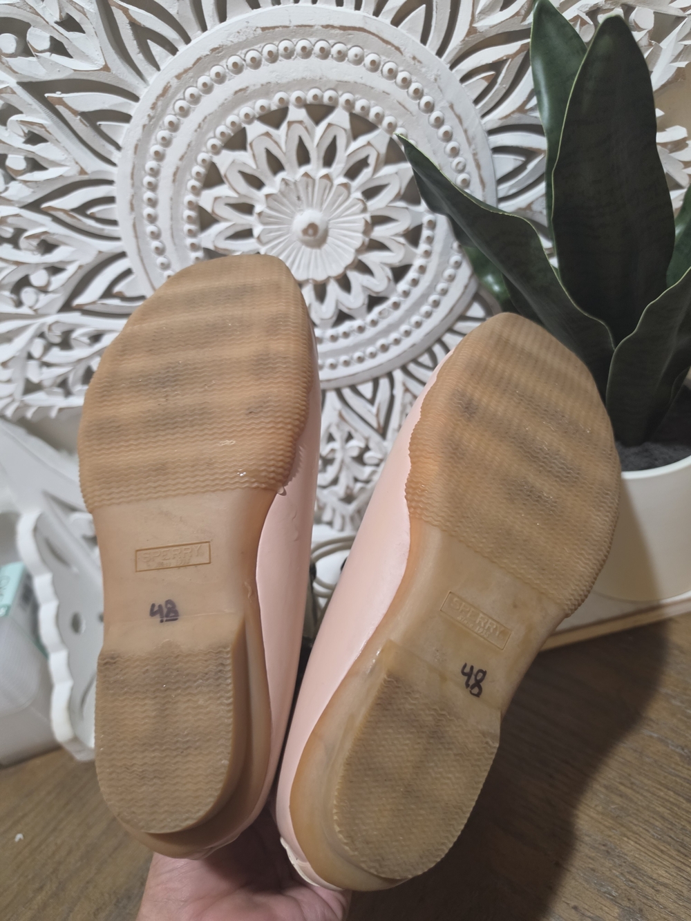 Sperry Cream and Blush Lace-Up Insulated Duck Boots Womens 7 - Picture 8 of 8